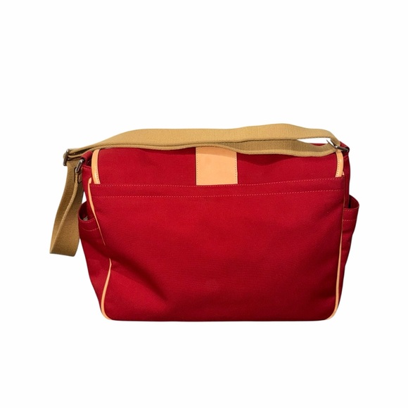 Coach Women’s Red Canvas and Tan Leather Diaper Shoulder Bag 25-6437 - Picture 6 of 10